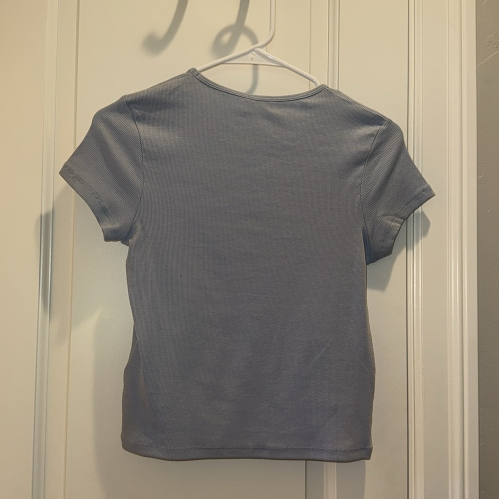 Cotton On Sky Blue Ribbed Tee - Picture 2 of 4